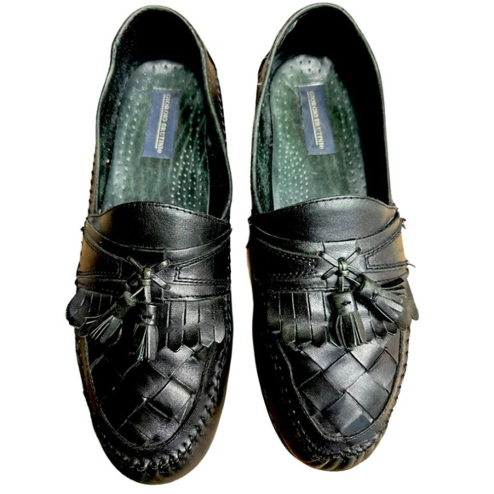 Giorgio Brutini Austin Leather Woven Tassel Slip On Loafer Size 12